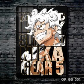 Tranh Luffy G5 tráng gương code gỗ 10mm